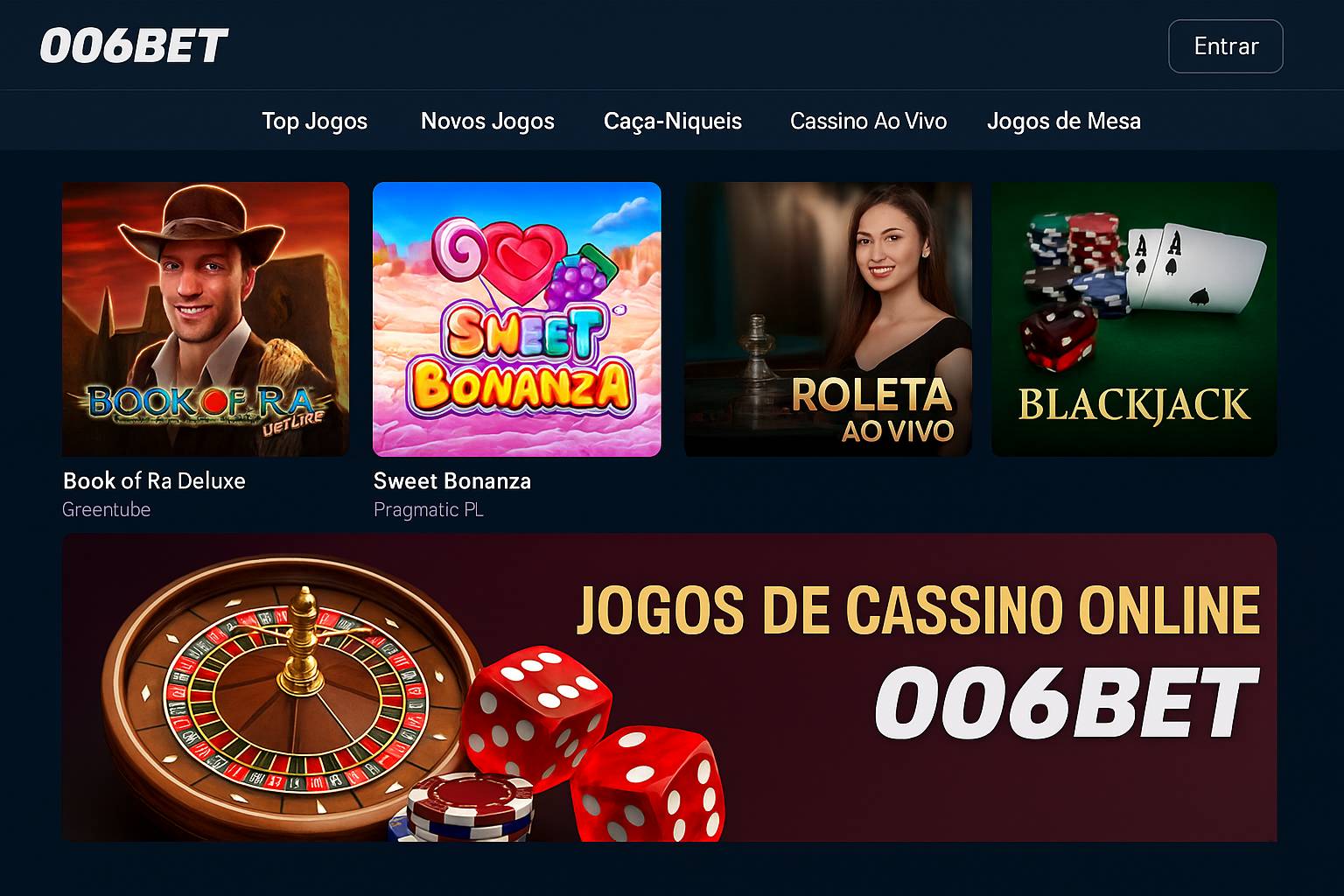 Jogos de cassino online inovadores e emocionantes na 006BET